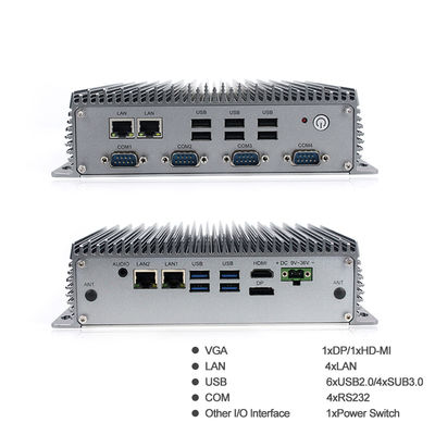 Lan industriale Fanless 4305U 4 10 USB 4 di RS232 Mini Pc Intel ottava