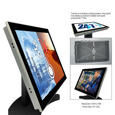Bluetooth RS422 LAN Industrial Panel Mount Monitor, computer industriale a 15 pollici del pannello di COM 6
