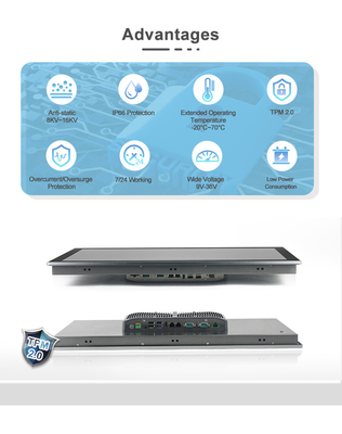 La parte anteriore IP65 ha incastonato il computer impermeabile a 24 pollici del touch screen del PC FHD LED del pannello