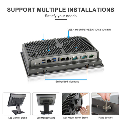 IP66 PC touch screen impermeabile PC Windows 11 Pro incorporato industriale con TPM 2.0
