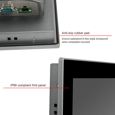 Touch screen industriale per montaggio a parete PC J6412 3 * LAN integrato AIO anteriore IP65