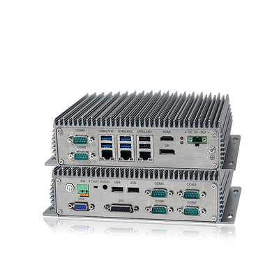Mini PC Fanless industriale incastonato J6412 J1900 I3 I5 con 3*LAN 8*USB 6*COM