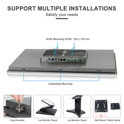 Il computer industriale Fanless del centro del quadrato J6412 ha incastonato HMI tutto in una lan doppia di Giga