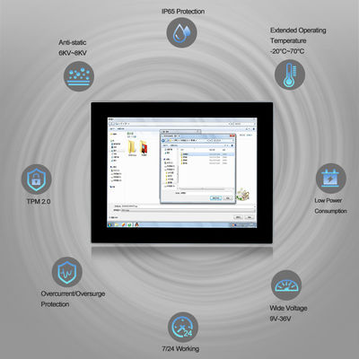 Pc del pannello di I3 I5 I7-8565U Ip65, monitor industriale capacitivo del supporto del pannello di HMI