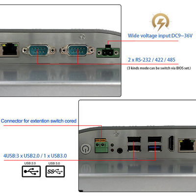 La prova del vandalo ha incluso la lan a 15 pollici 2 9V-36V di tocco del PC industriale del pannello