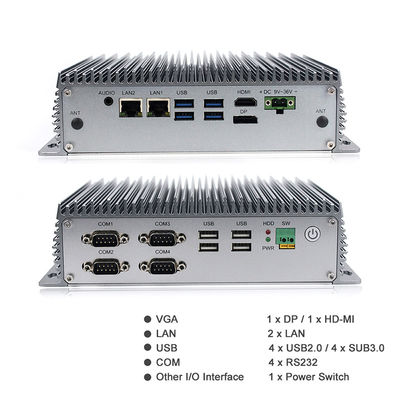 Ottavo PC incastonato industriale del contenitore di CPU di GEN I3 I5 del mini PC Fanless per la computazione del bordo